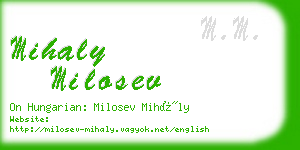 mihaly milosev business card